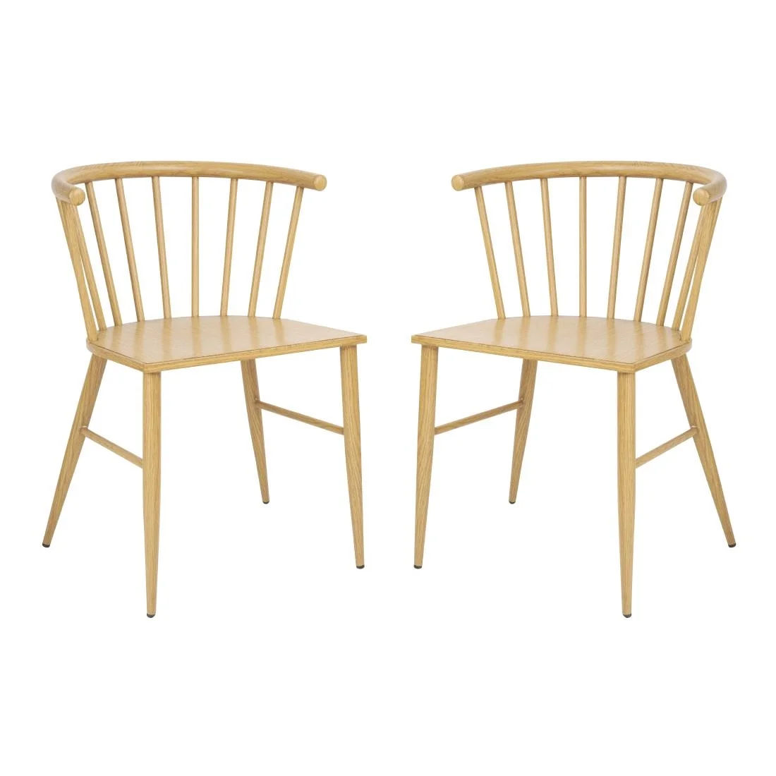 Bolero Harrowdene Metal Side Chairs Wood Effect (Pack of 2) - Image 5