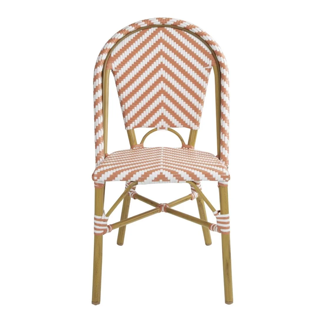 Bolero Parisian Style Rattan Side Chair Coral (Pack of 2) - Image 2