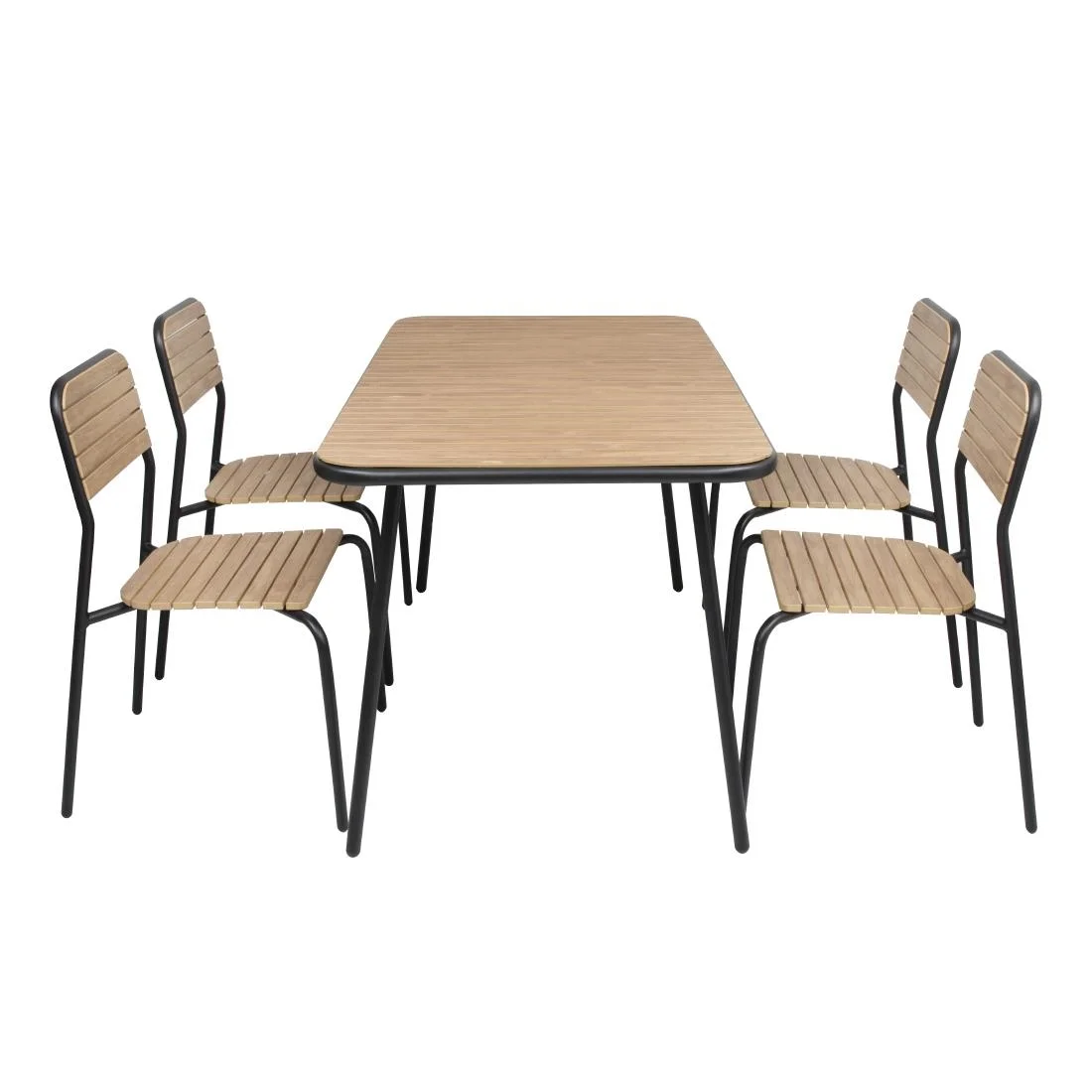 Bolero Santorini Rectangular Table Wood Effect 1400mm - Image 5