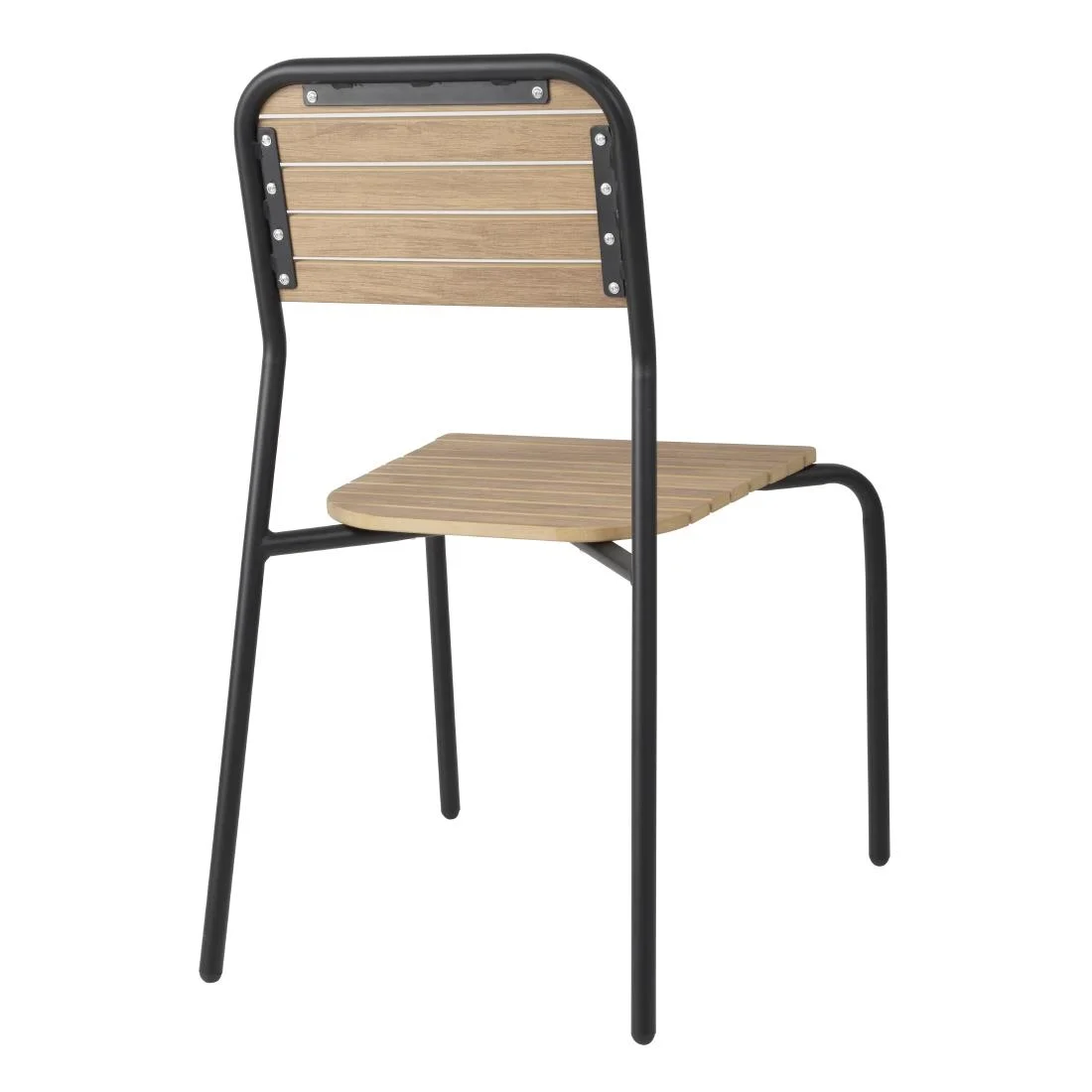 Bolero Santorini Wood Effect Outdoor Chairs (Pack of 4) - Image 3