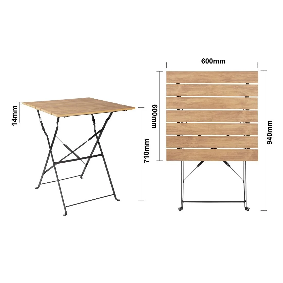 Bolero Perth Pavement Style Square Table Wood Effect - Image 8
