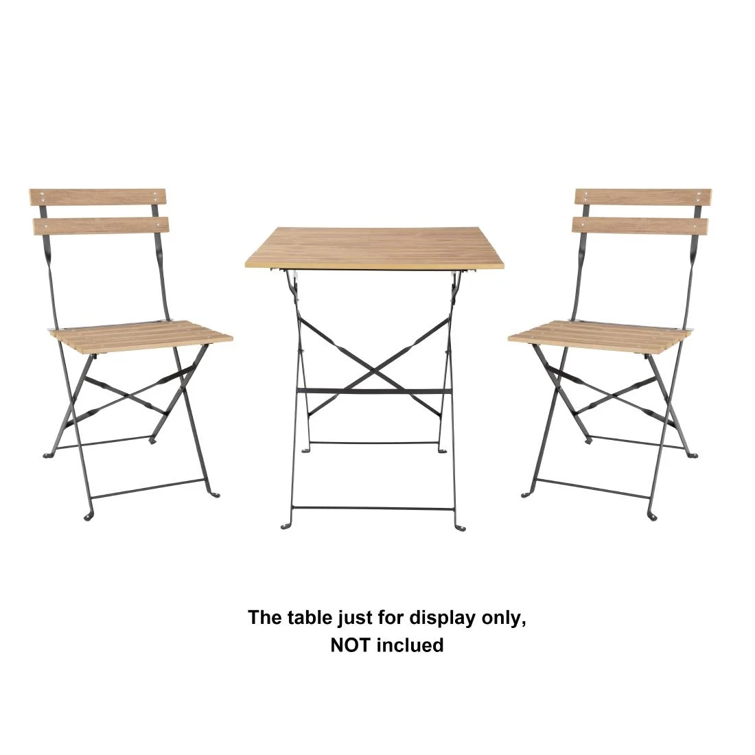 Bolero Perth Pavement Style Folding Chairs Wood Effect (Pack of 2) - Image 10