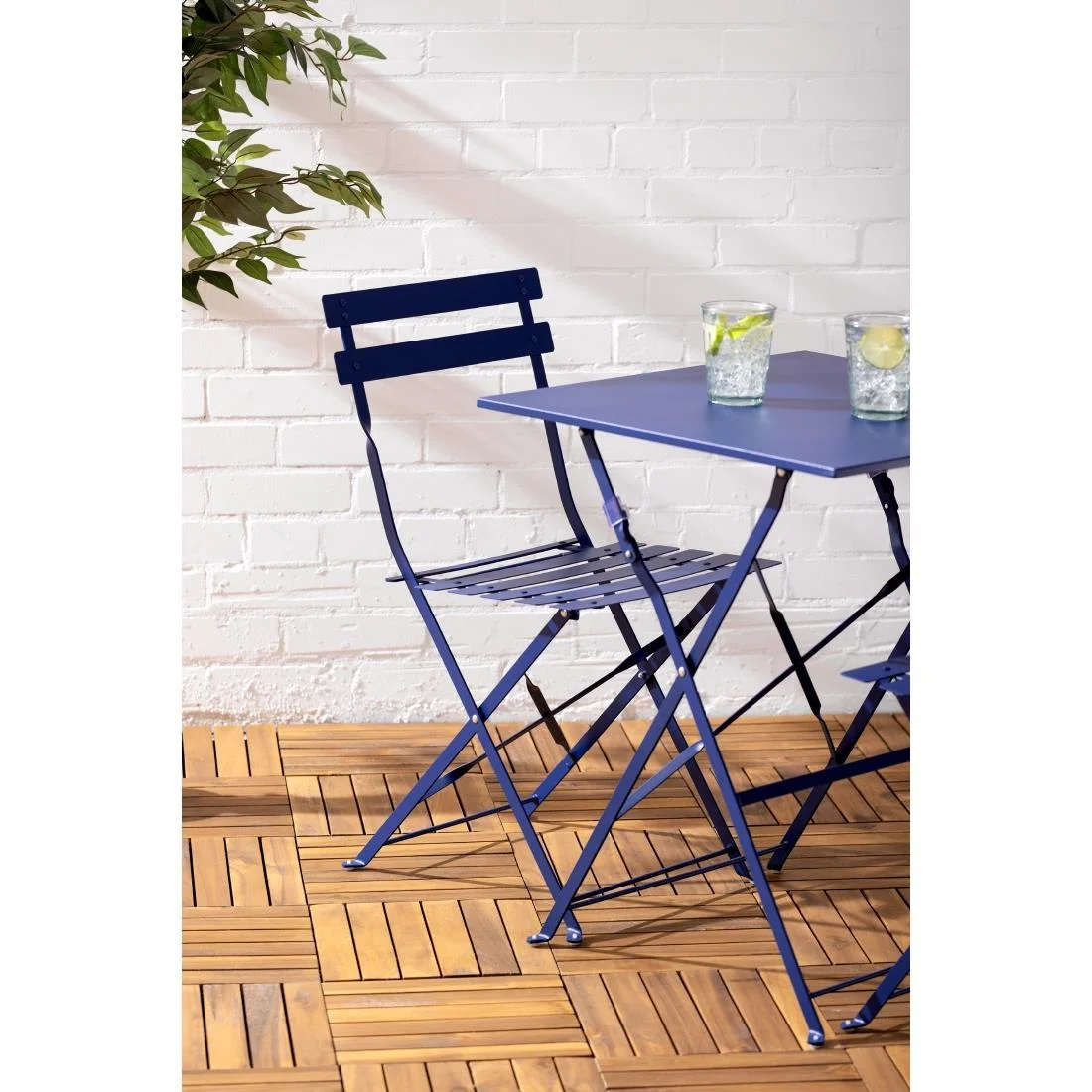 Bolero Perth Pavement Style Square Table Dark Navy - Image 8