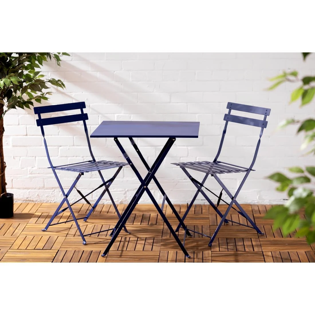 Bolero Perth Pavement Style Square Table Dark Navy - Image 9