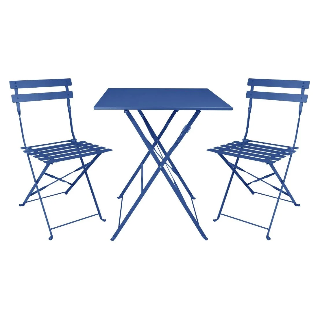 Bolero Perth Pavement Style Folding Chairs Dark Navy (Pack of 2) - Image 10
