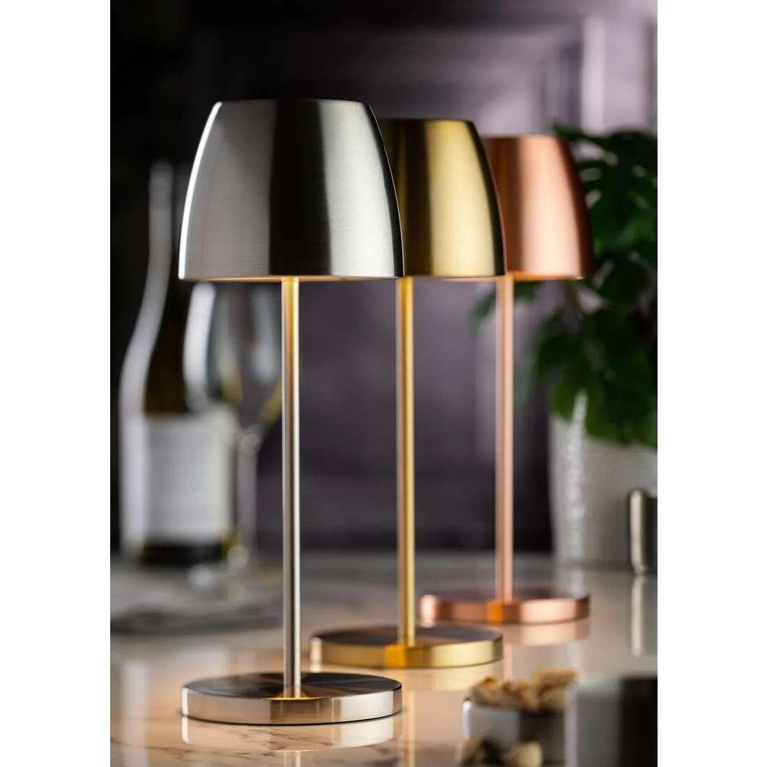 Utopia Montserrat LED Cordless Table Lamp 300mm Brushed Gold (6 Pack) - Image 3