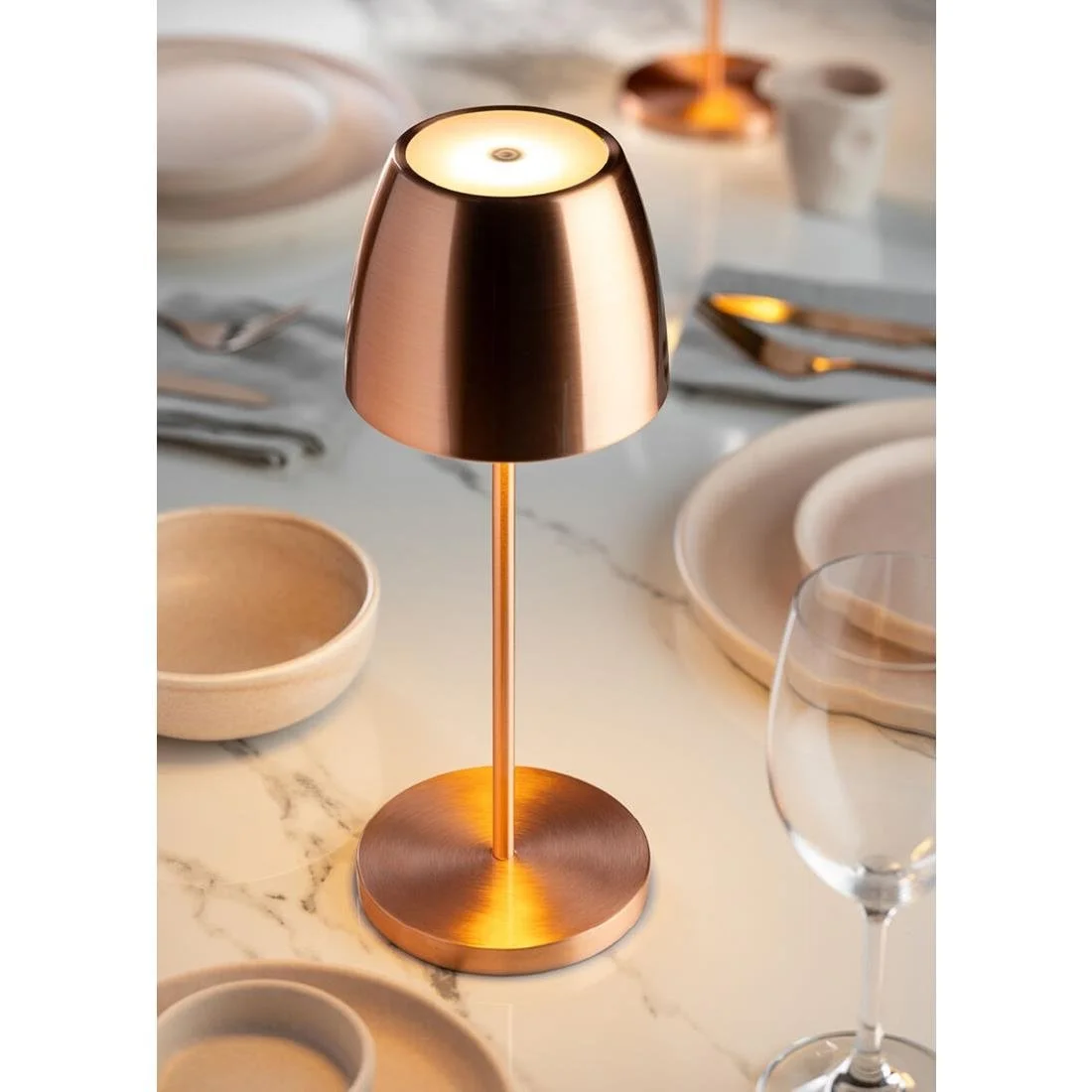Utopia Montserrat LED Cordless Table Lamp 300mm Brushed Copper (6 Pack) - Image 2