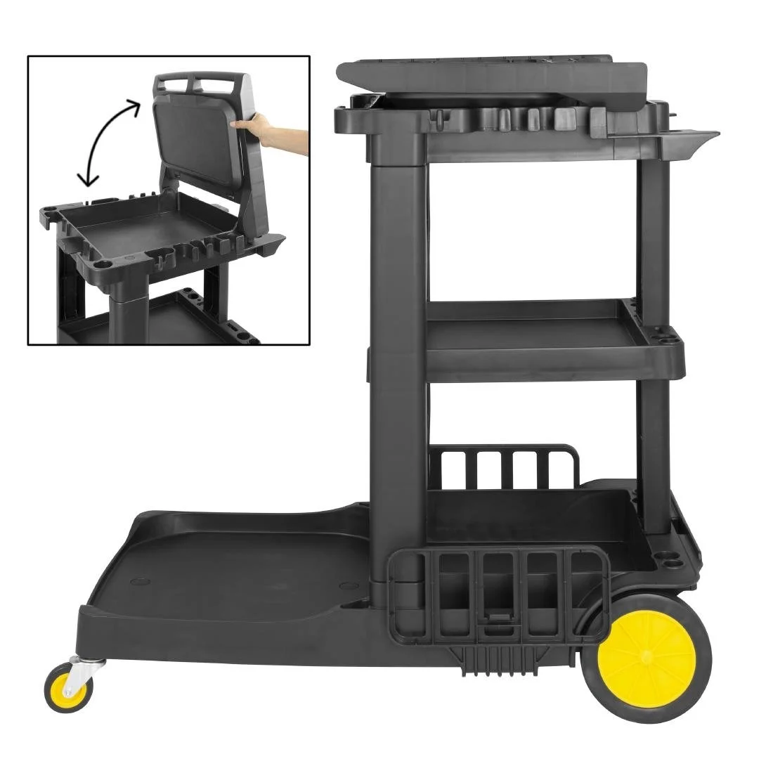 Jantex Cleaning Trolley Black - Image 6