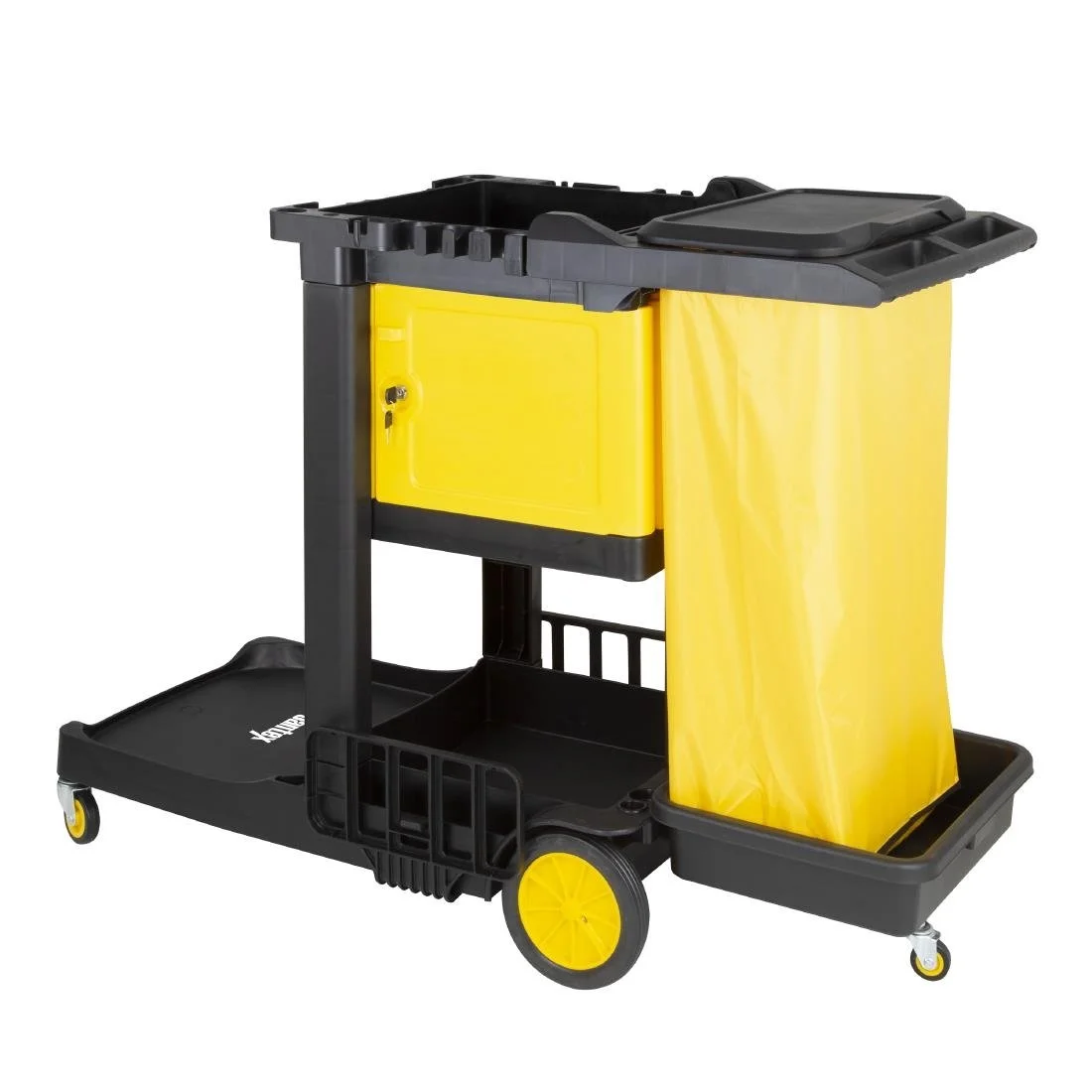 Jantex Cleaning Trolley Black with Lockable Cabinet - Image 2