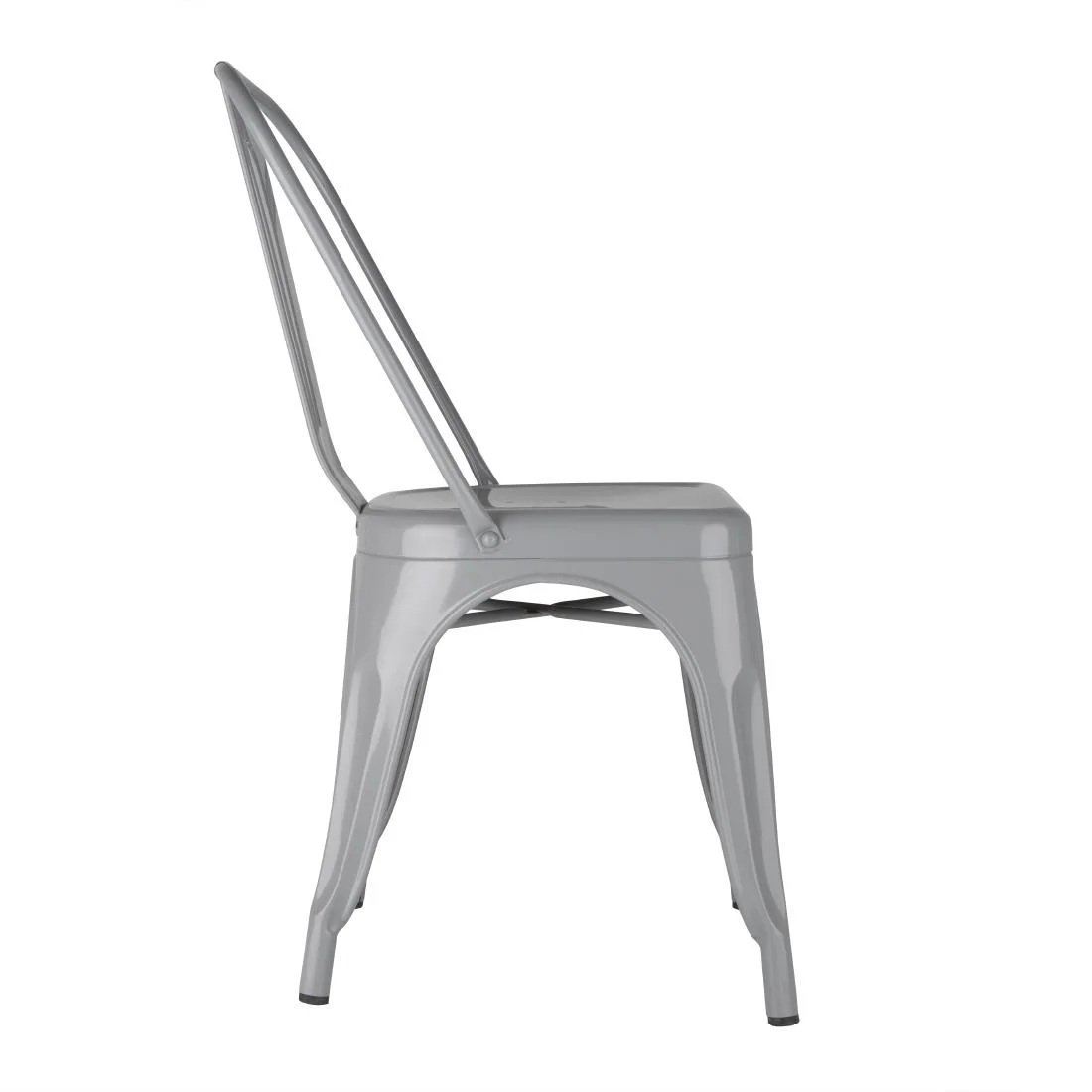 Bolero Bistro Steel Side Chairs Grey (Pack of 4) - Image 7