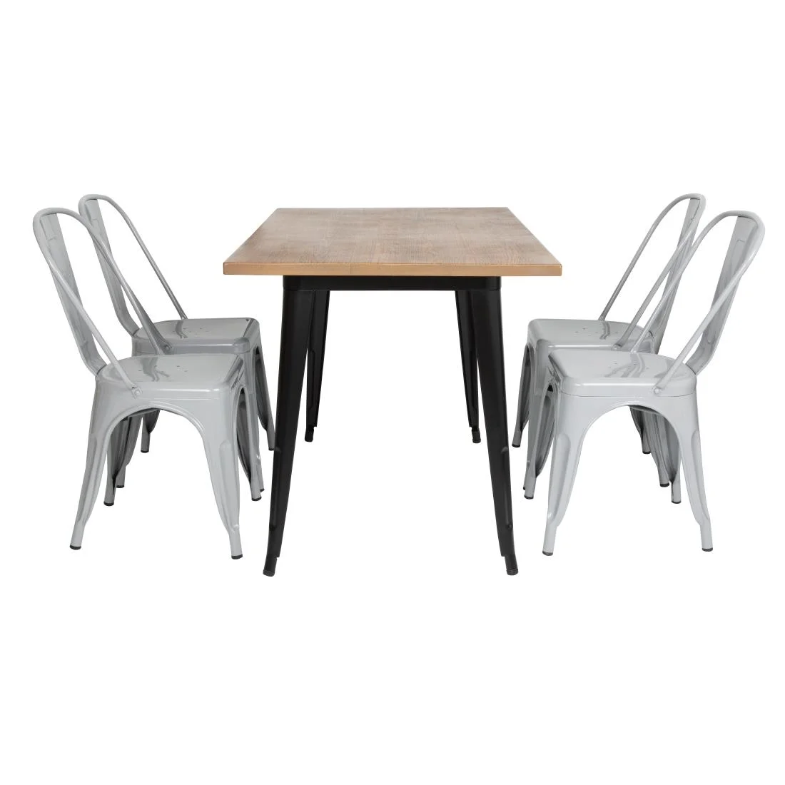 Bolero Bistro Steel Side Chairs Grey (Pack of 4) - Image 11