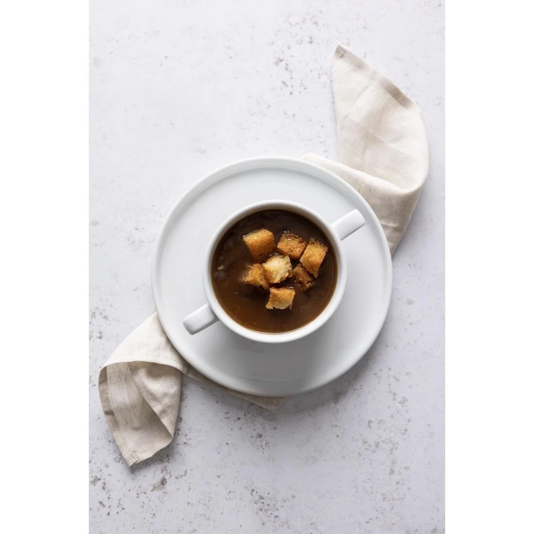 Olympia Whiteware Soup Bowls With Handles 400ml 14oz - Image 4