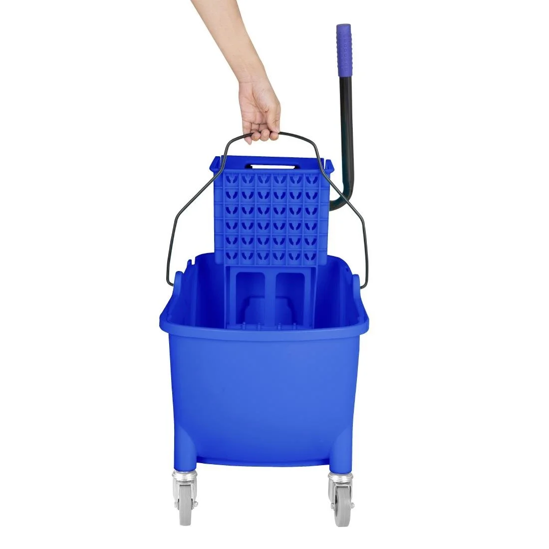 Jantex 25Ltr Mop Bucket with Foot Pedal Release Blue - Image 6