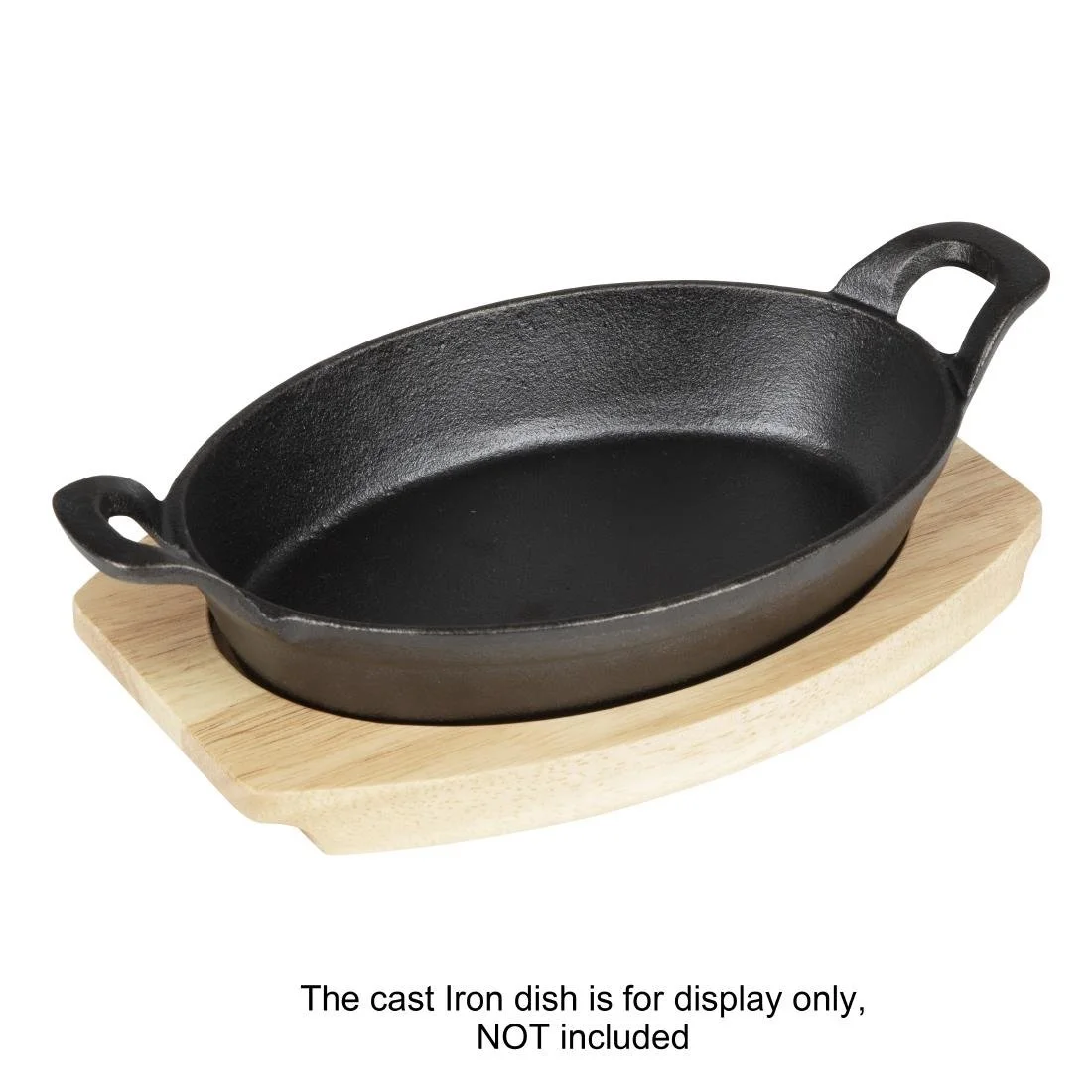 Olympia Cast Iron Oval Eared Dish Hevea Board 260x165mm - Image 6