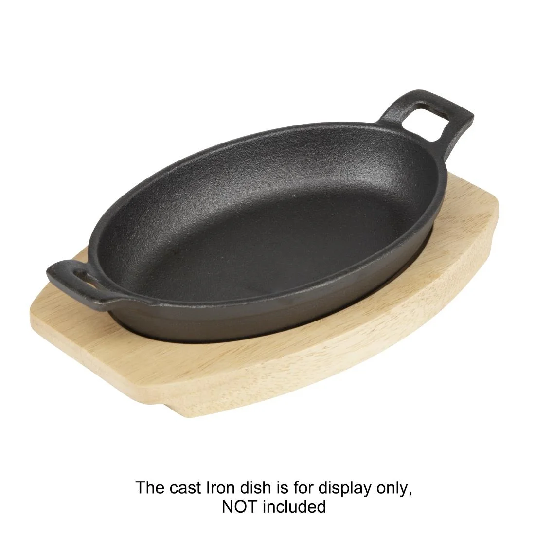 Olympia Cast Iron Oval Eared Dish Hevea Board 230x135mm - Image 6