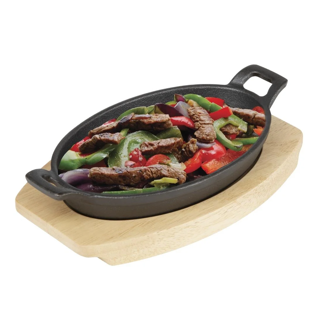 Olympia Cast Iron Oval Eared Dish Hevea Board 230x135mm - Image 7