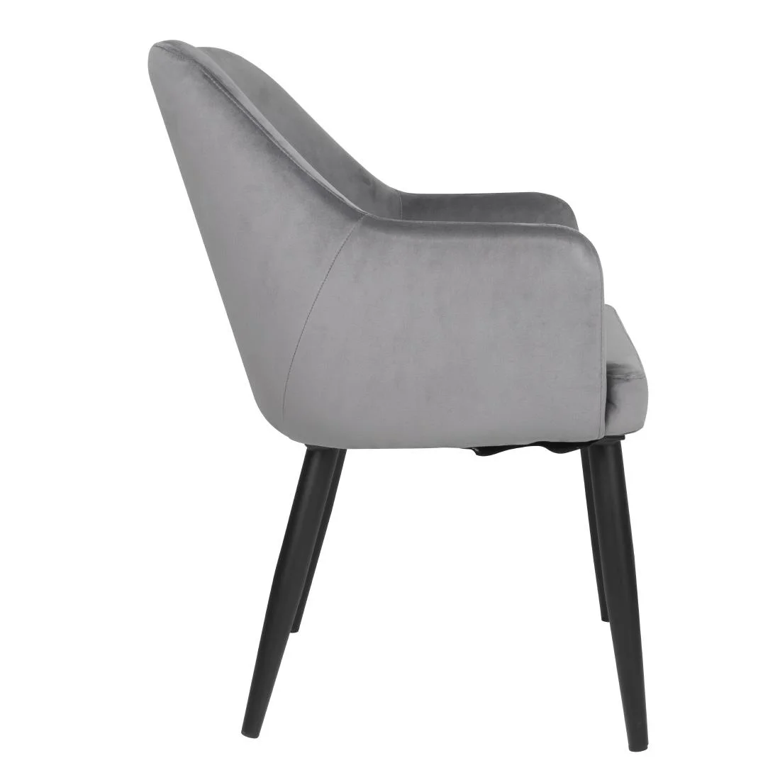 Bolero Lia Velvet Effect Chairs Grey (Set of 2) - Image 2