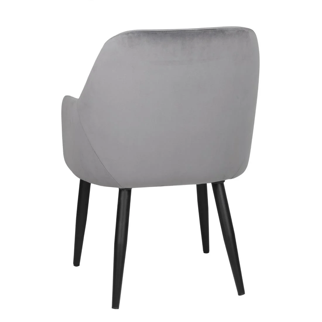 Bolero Lia Velvet Effect Chairs Grey (Set of 2) - Image 3