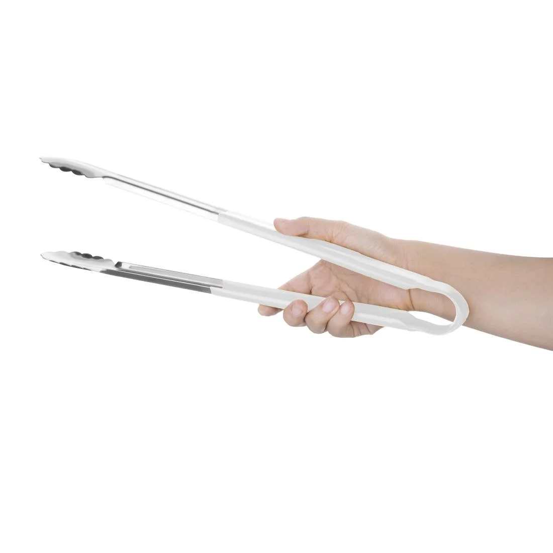 Hygiplas Colour Coded White Serving Tong 405mm - Image 2