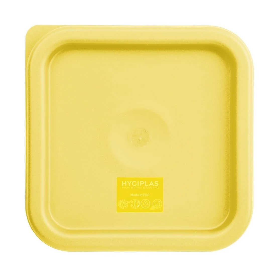 Hygiplas Polycarbonate Square Food Storage Container Lid Yellow - Image 1