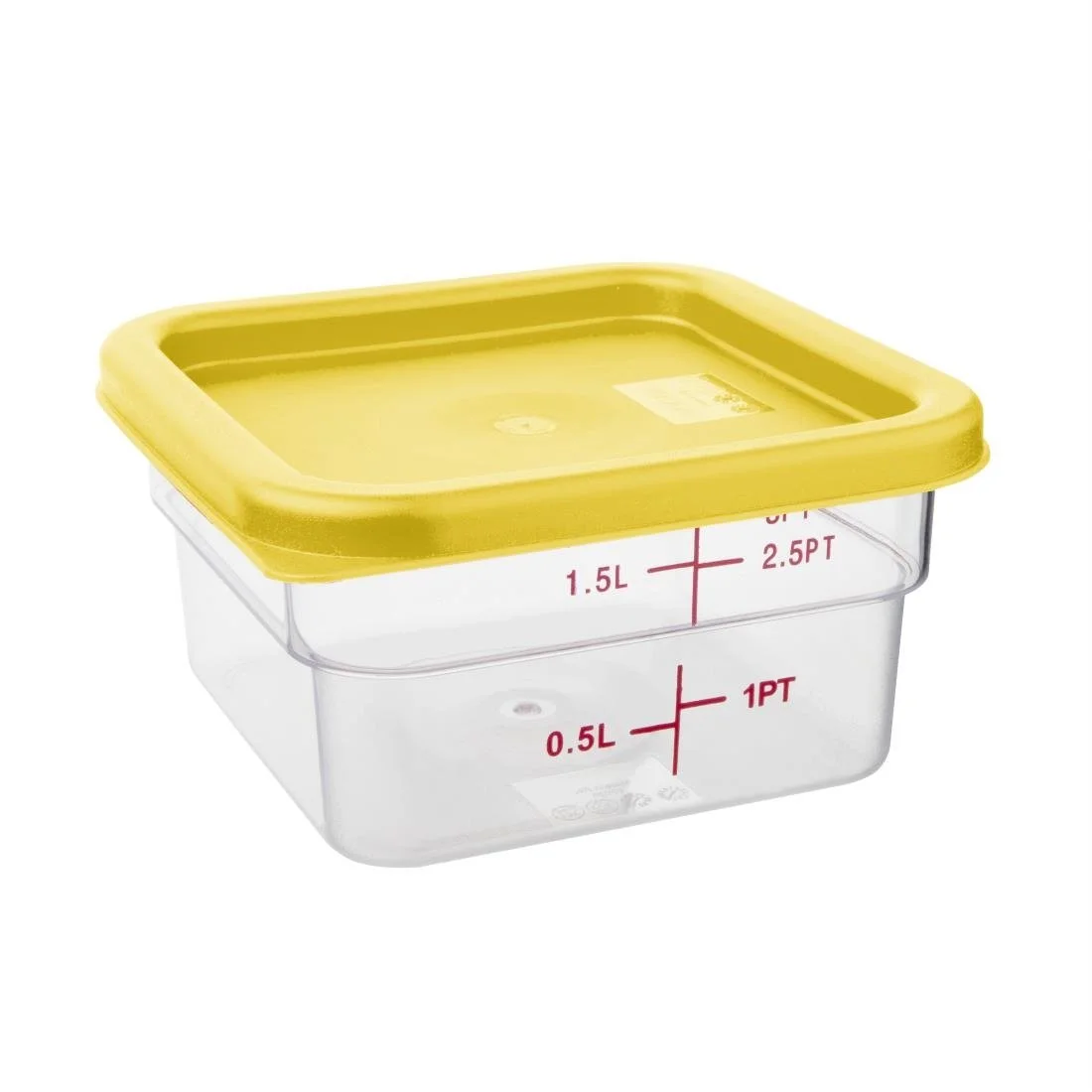 Hygiplas Polycarbonate Square Food Storage Container Lid Yellow - Image 2