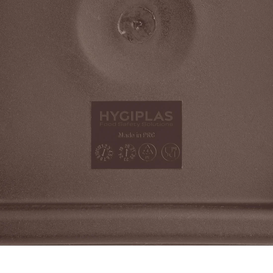 Hygiplas Polycarbonate Square Food Storage Container Lid Brown - Image 3