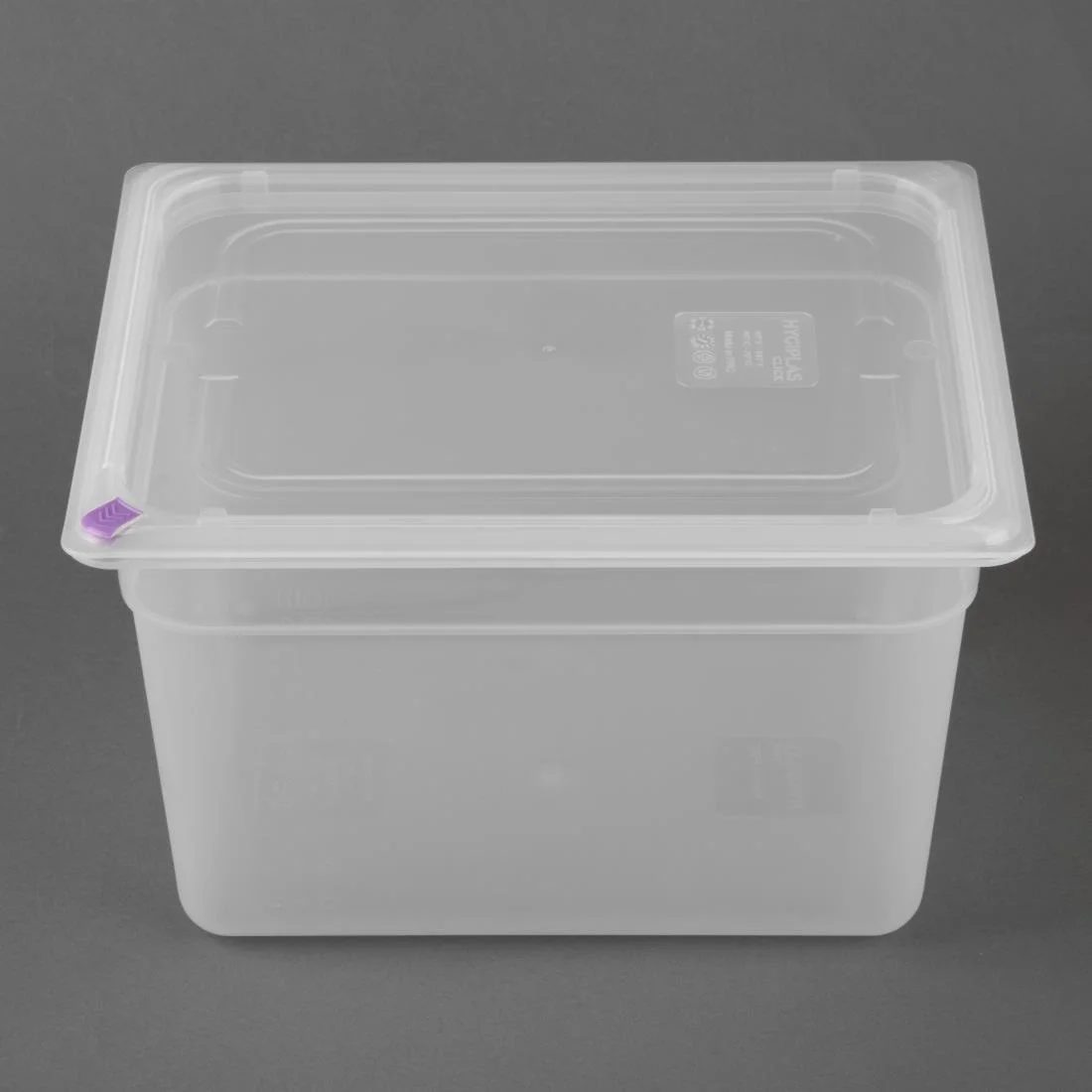 Hygiplas Click PP GN Container 1/2 with Lid & 7 Colour Clips 200mm 11.7Ltr (4 Pack) - Image 3
