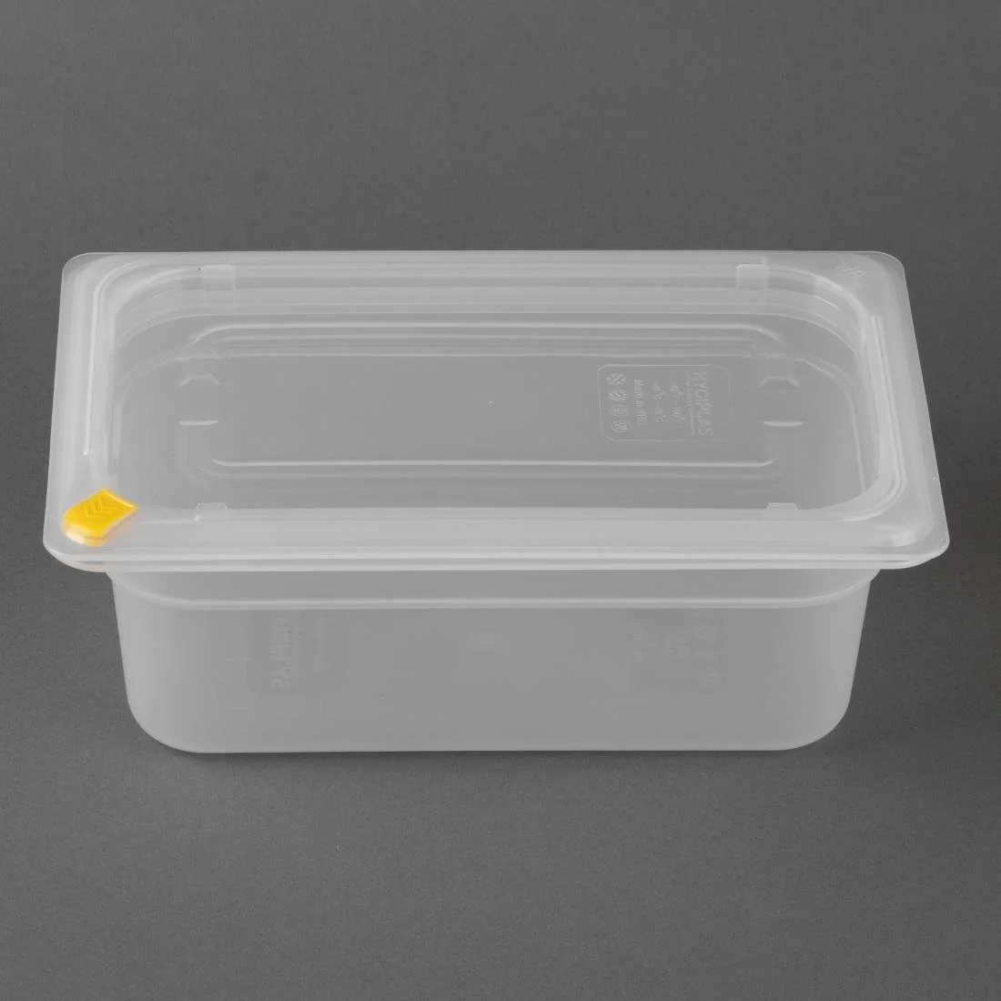 Hygiplas Click PP GN Container 1/4 with Lid & 7 Colour Clips 100mm 2.5Ltr (4 Pack) - Image 3