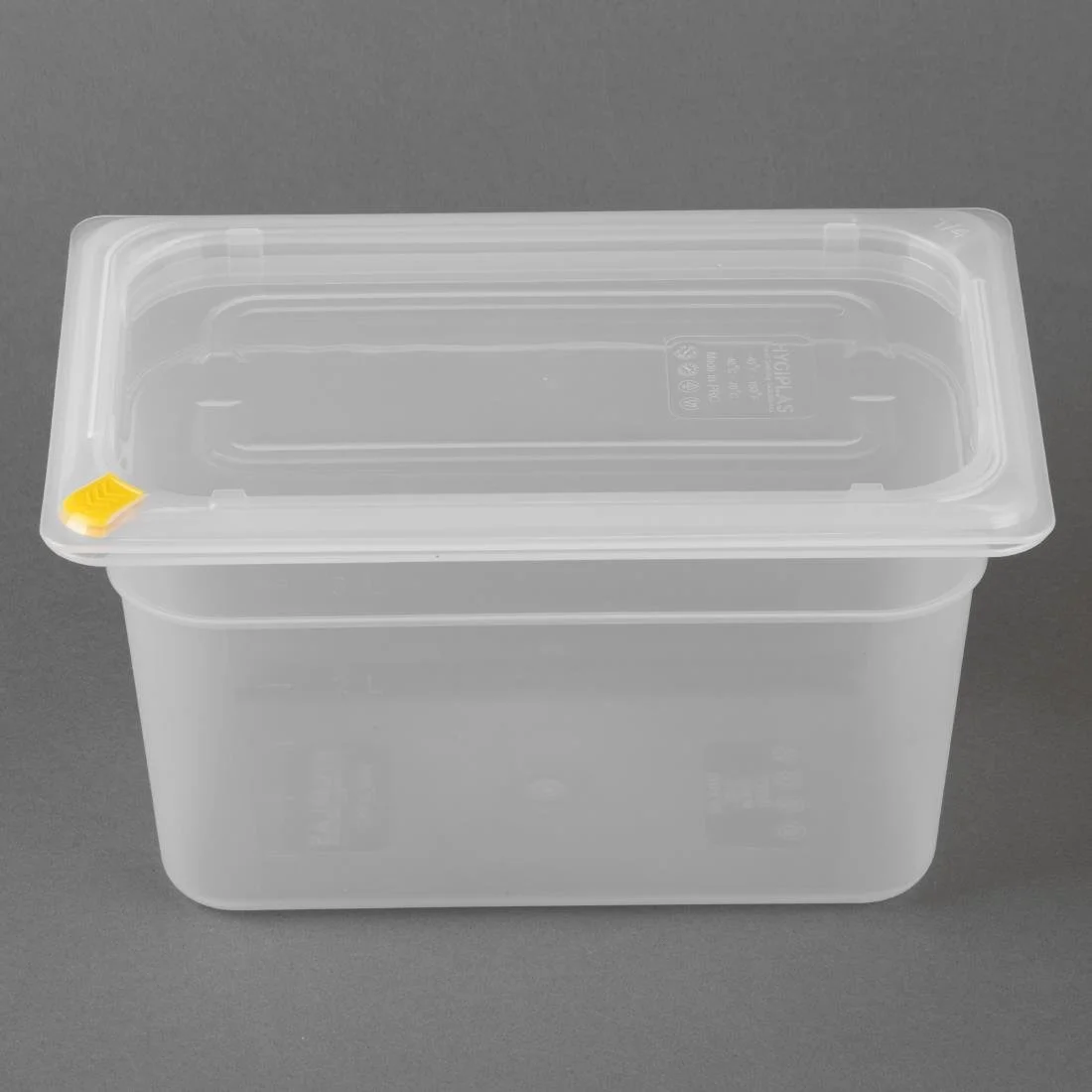 Hygiplas Click PP GN Container 1/4 with Lid & 7 Colour Clips 150mm 3.7Ltr (4 Pack) - Image 3