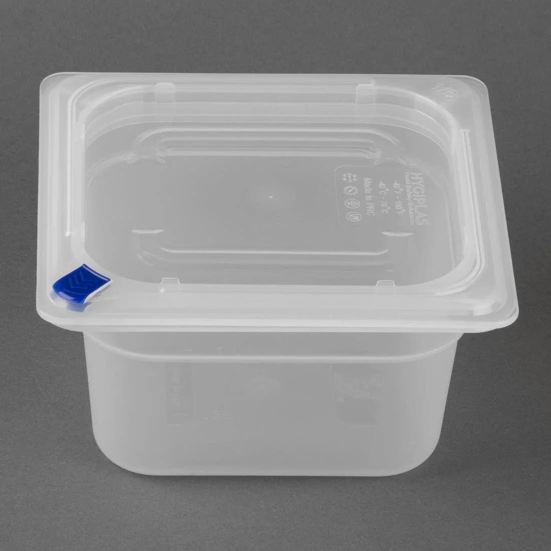 Hygiplas Click PP GN Container 1/6 with Lid & 7 Colour Clips 100mm 1.5Ltr (4 Pack) - Image 3