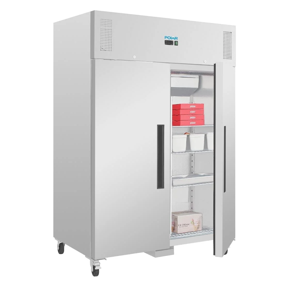 Polar Double Door Freezer Stainless Steel 1200Ltr - Image 5