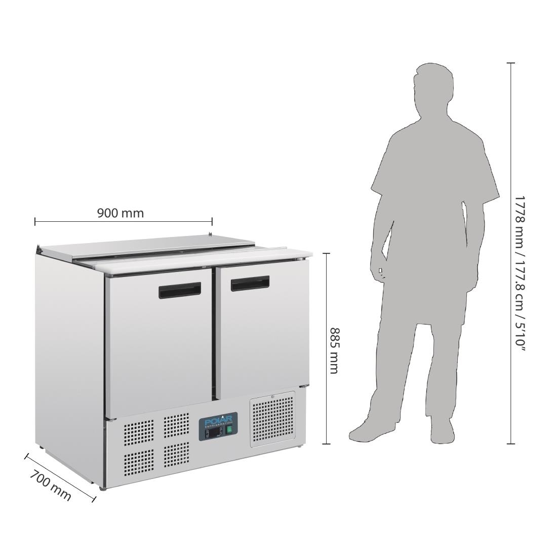 Polar Refrigerated Saladette Counter 240Ltr