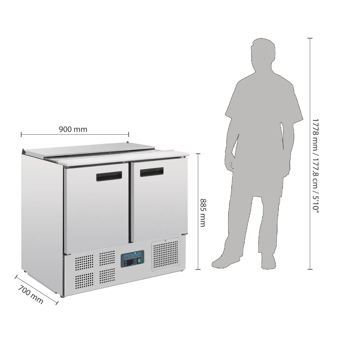 Polar Refrigerated Saladette Counter 240Ltr - Image 9