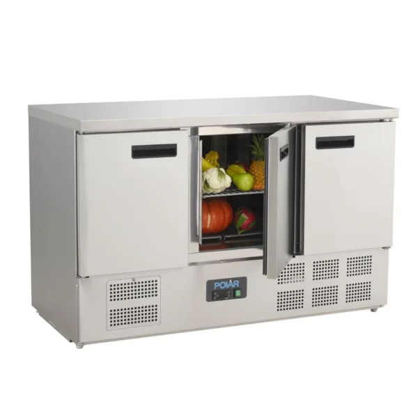 Polar 3 Door Counter Fridge 368Ltr