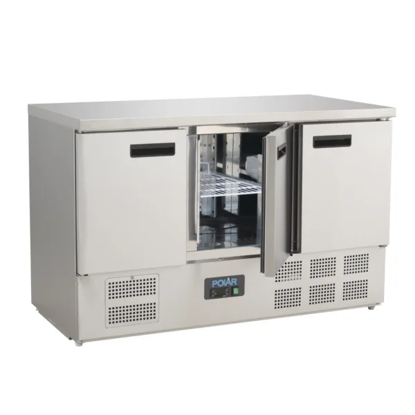 Polar 3 Door Counter Fridge 368Ltr