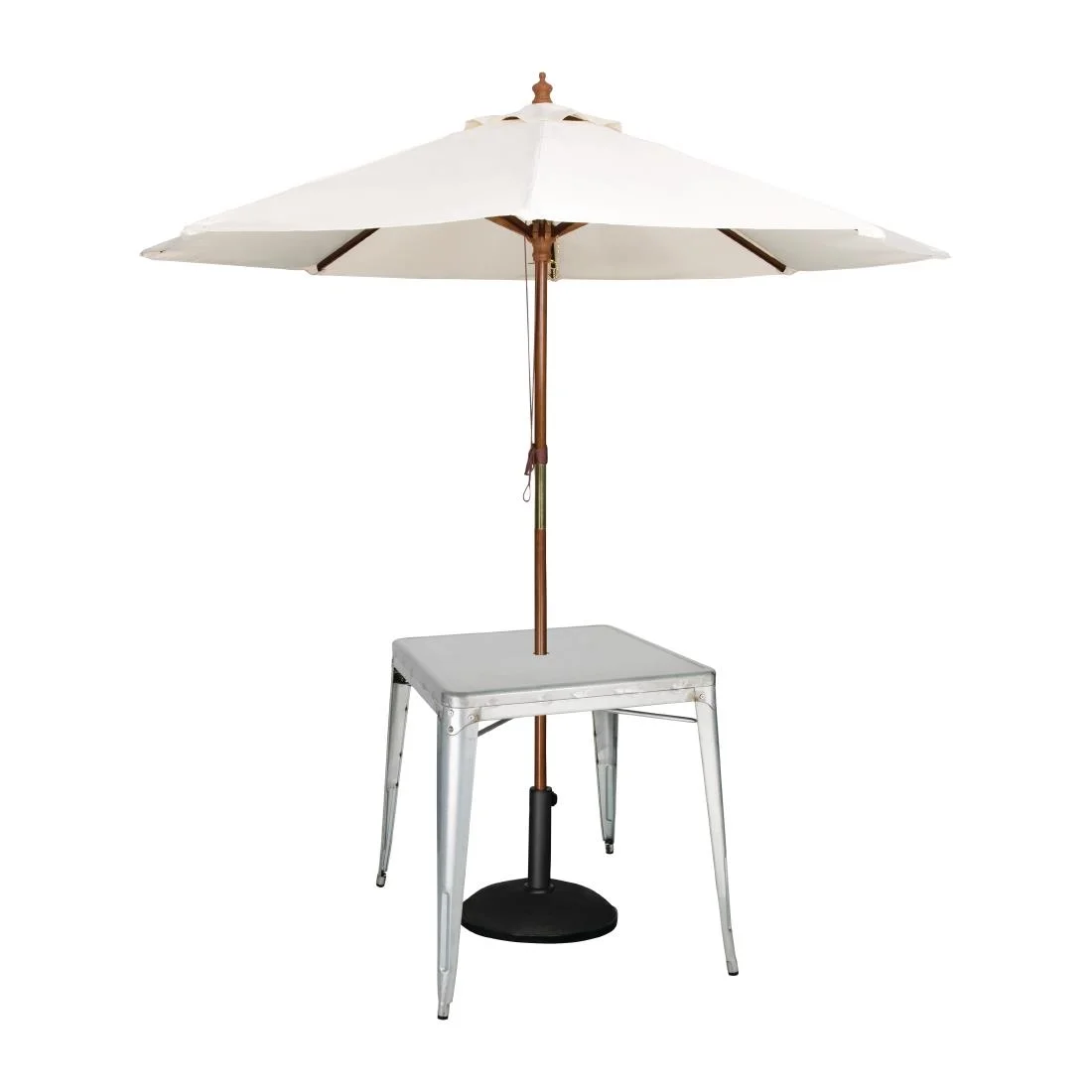 Bolero Bistro Galvanised Steel Square Table 668mm (Single) - Image 4