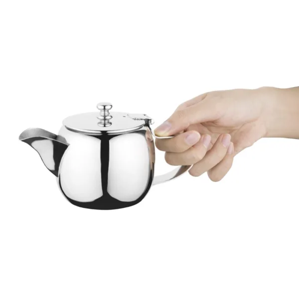 Olympia Non-Drip Teapot Stainless Steel 15oz