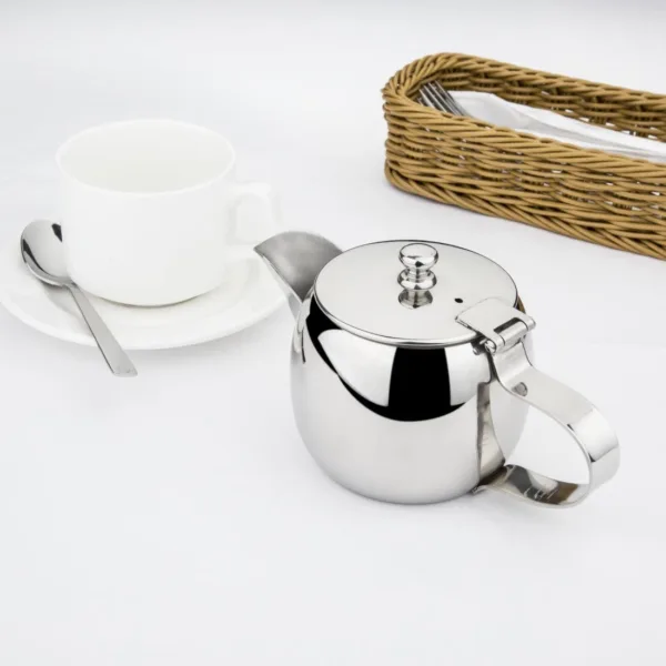 Olympia Non-Drip Teapot Stainless Steel 15oz