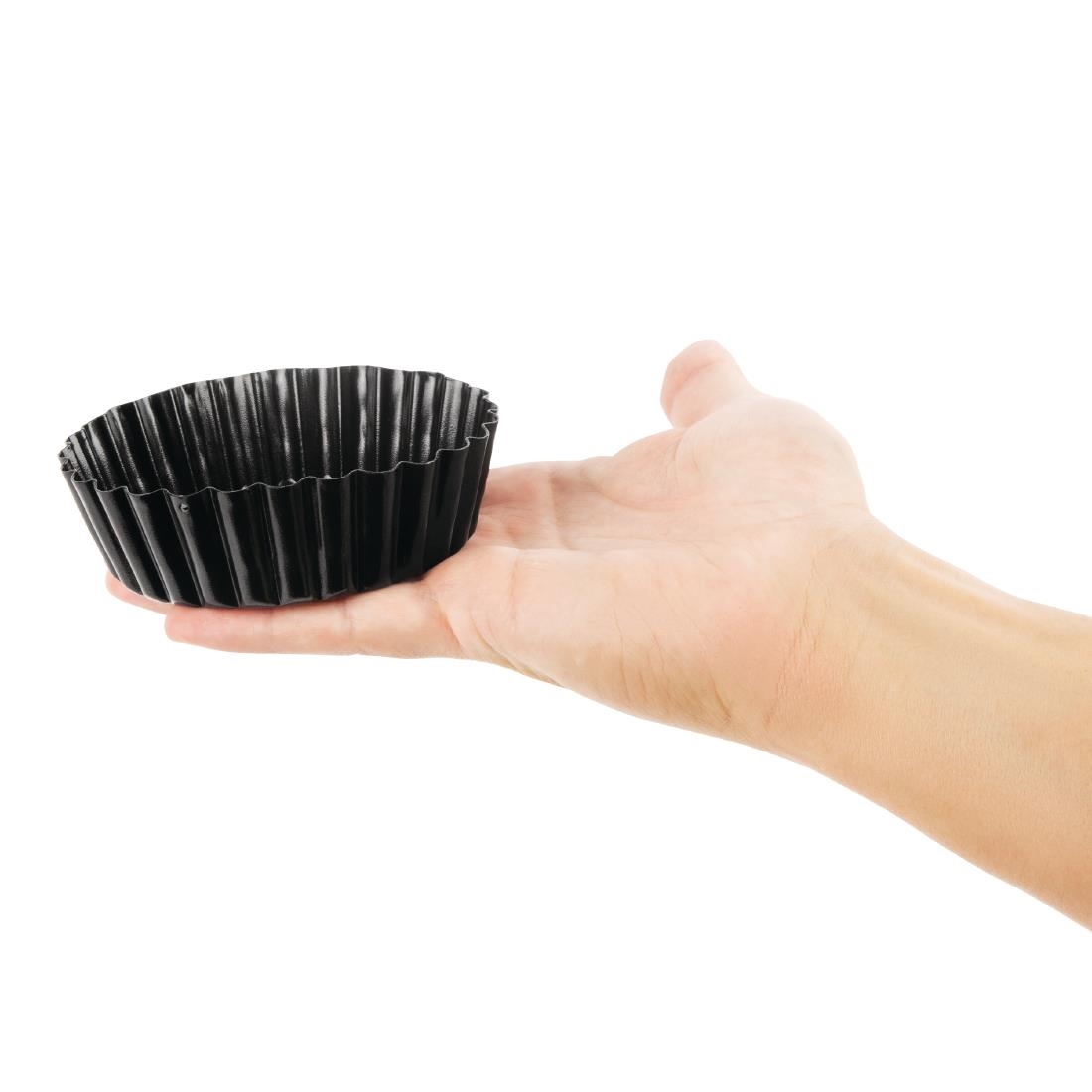 Vogue Non-Stick Deep Fluted Quiche Tin 10cm