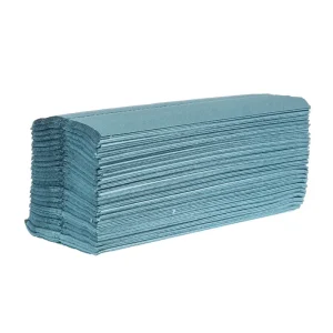 Jantex C Fold Hand Towels Blue 1Ply 190 Sheets (Pack of 15)