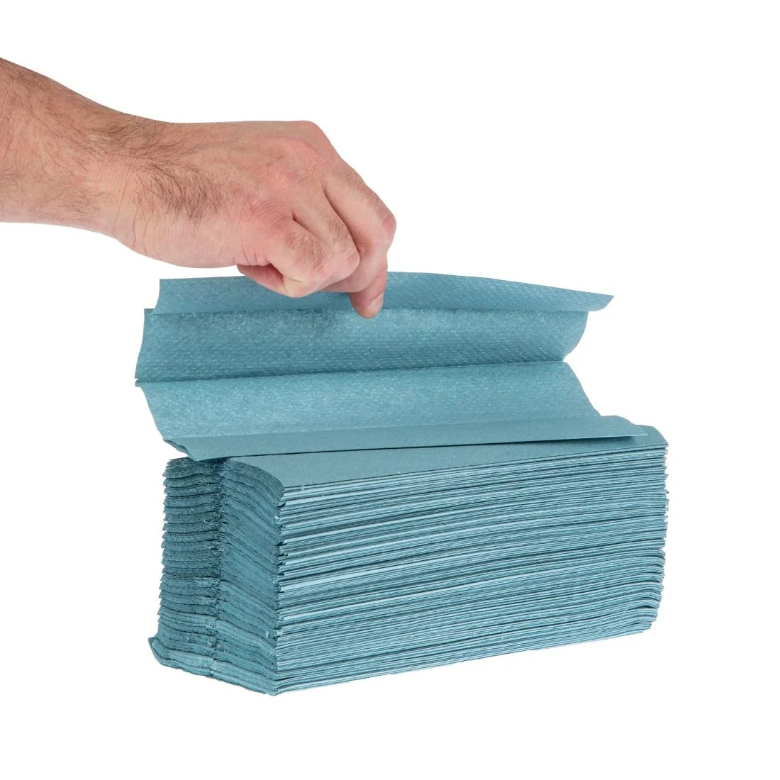 Jantex C Fold Hand Towels Blue 1Ply 190 Sheets (Pack of 15) - Image 3