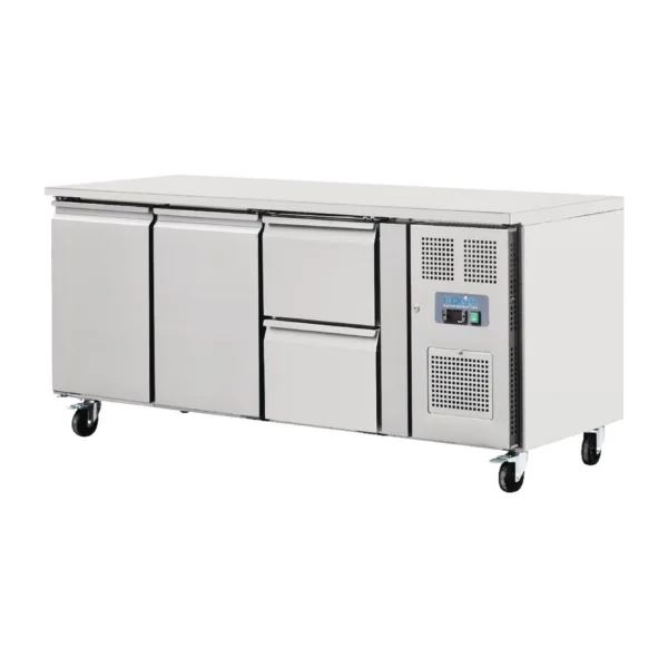 Polar 2 Door and 2 Drawer Counter Fridge 417Ltr