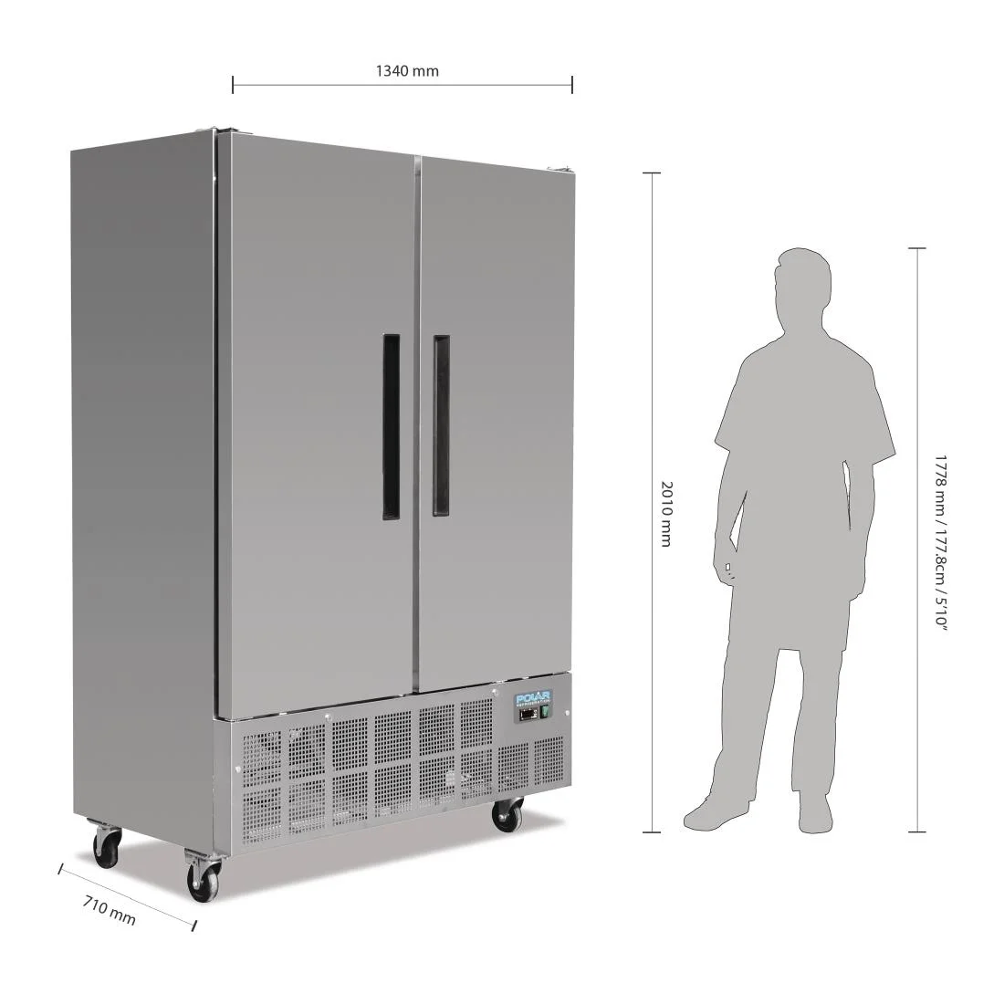 Polar 2 Door Slimline Freezer 960 Ltr - Image 2