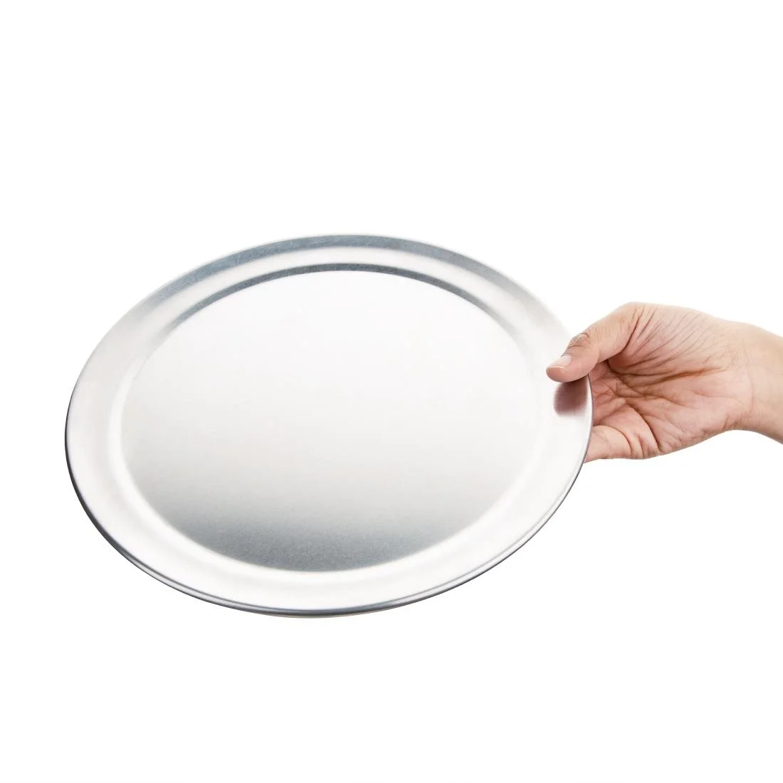 Vogue Aluminium Pizza Tray Wide Rim 10in - Image 3