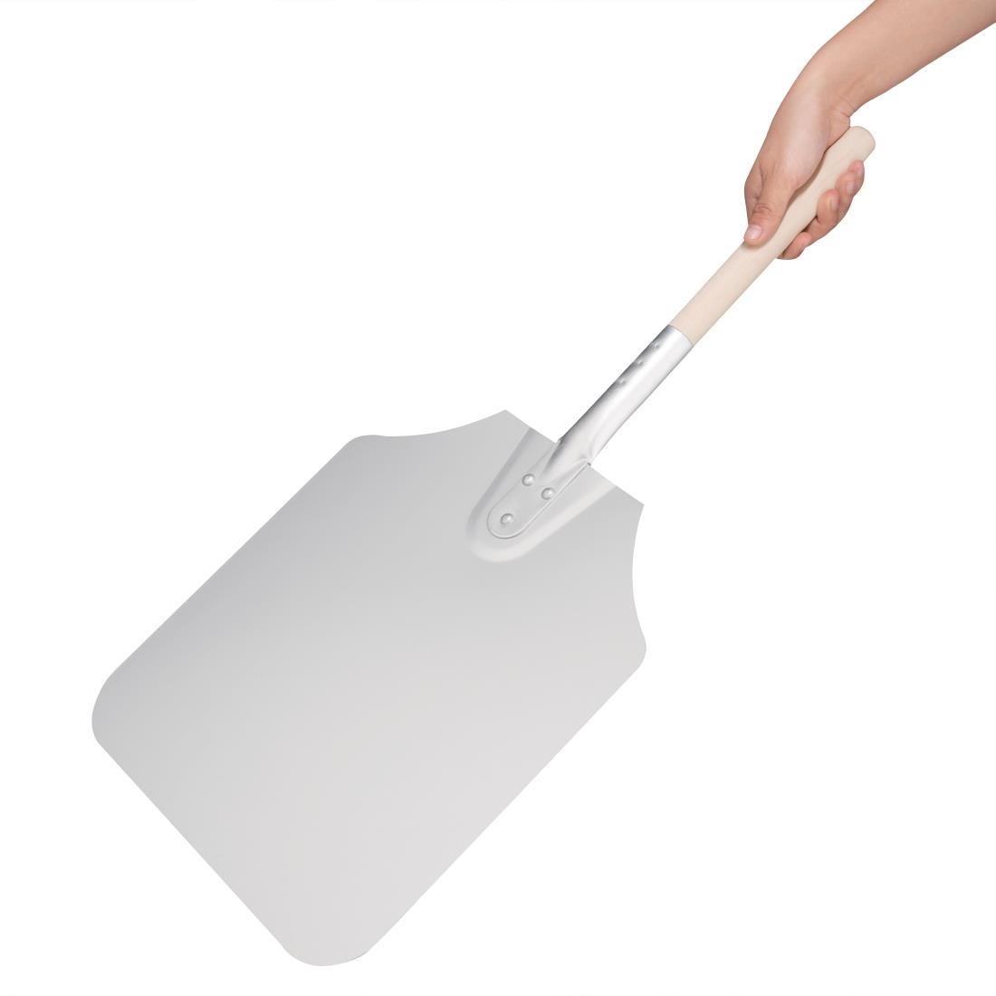 Vogue Wood Handle Aluminium Pizza Peel 31x36cm