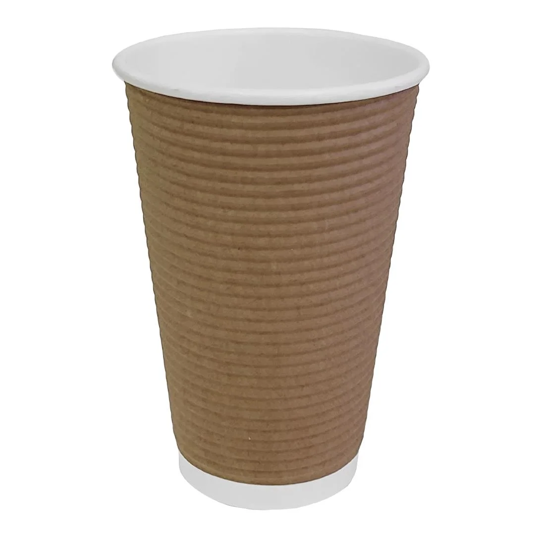 Fiesta Recyclable Coffee Cups Ripple Wall Kraft 455ml / 16oz (Pack of 500)