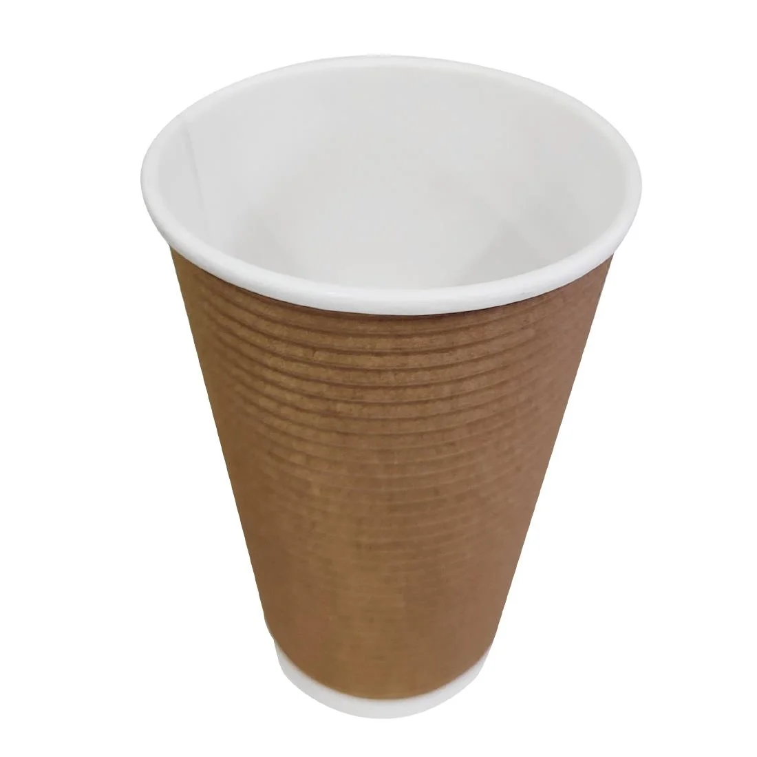 Fiesta Recyclable Coffee Cups Ripple Wall Kraft 455ml / 16oz (Pack of 500) - Image 4