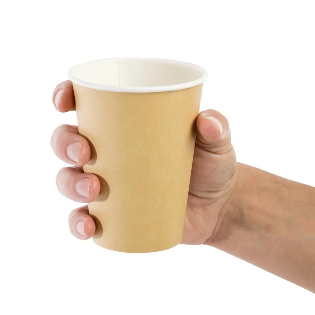 Fiesta Recyclable Coffee Cups Single Wall Kraft 340ml / 12oz (Pack of 50) - Image 2