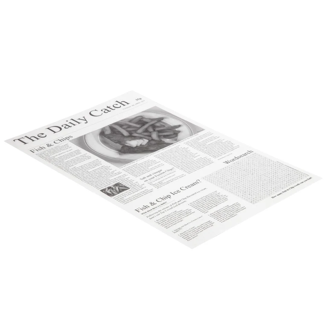 Greaseproof Paper Sheets Newspaper Print 270 x 420mm (Pack of 500) - Image 2