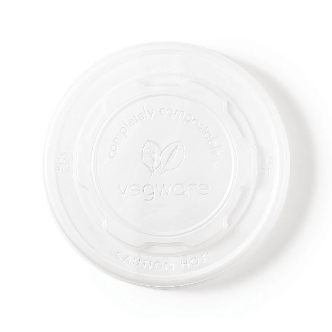 Vegware Compostable Hot Food Pot Flat Lids 350ml / 12oz and 455ml / 16oz (Pack of 500) - Image 3